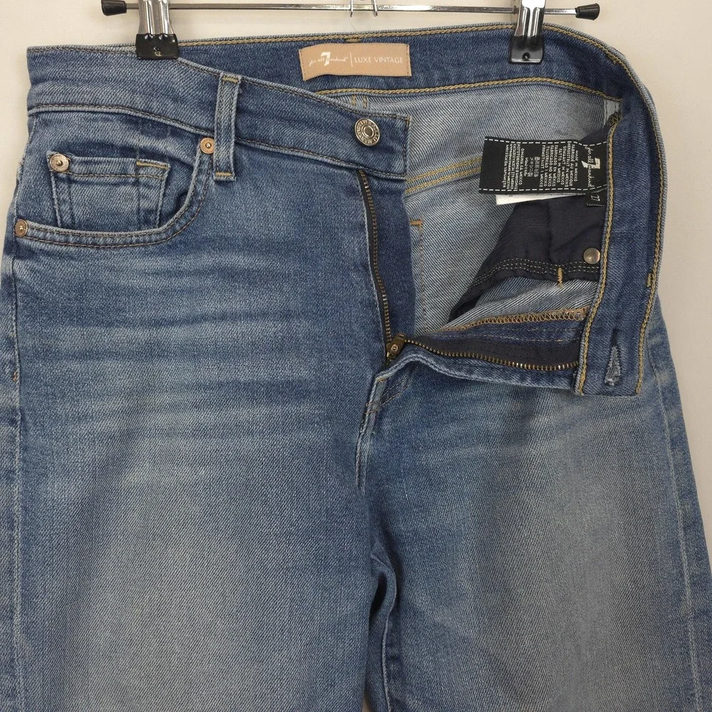 7 For All Mankind Jeans Women 27 Luxe Vintage Tapered Stretch Denim High Rise